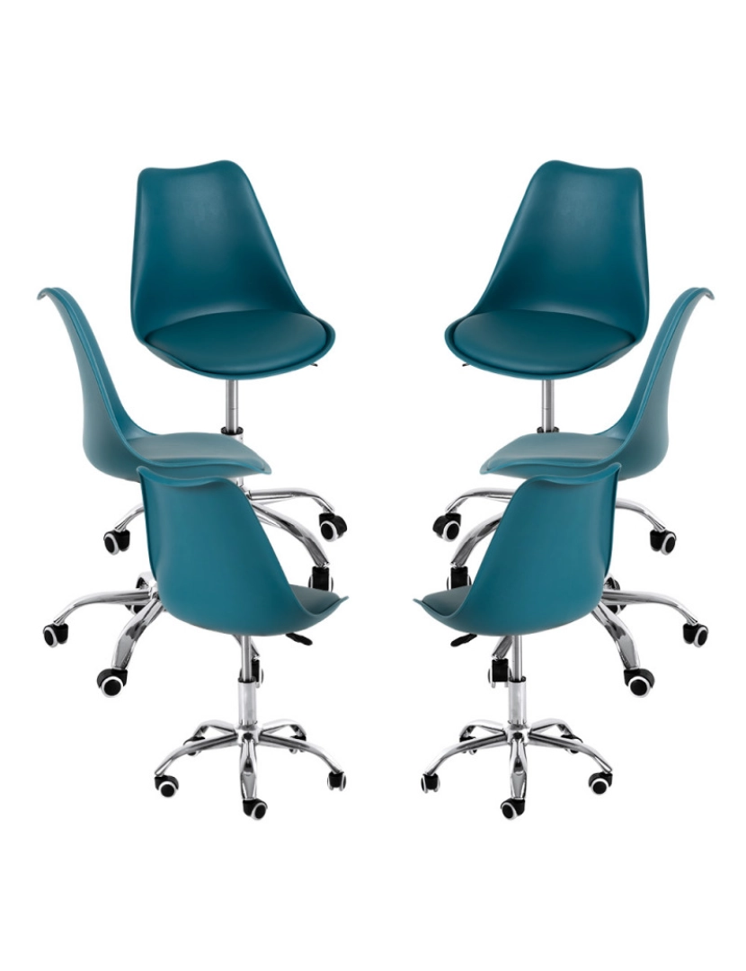 Presentes Miguel - Pack 6 Cadeiras Neo - Verde-azulado