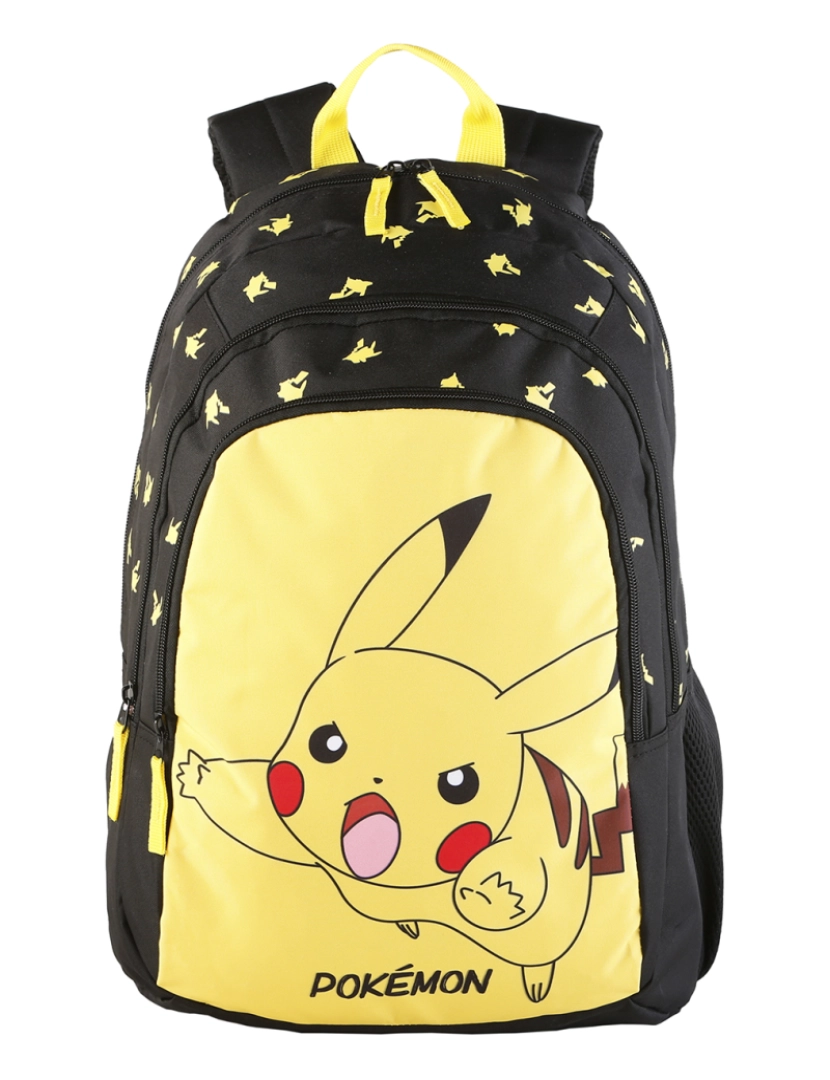 imagem de DAM. Mochila principal Pokemon Pikachu de compartimento duplo + trolley com proteção lateral e batente frontal, 4 rodas multidirecionais.4