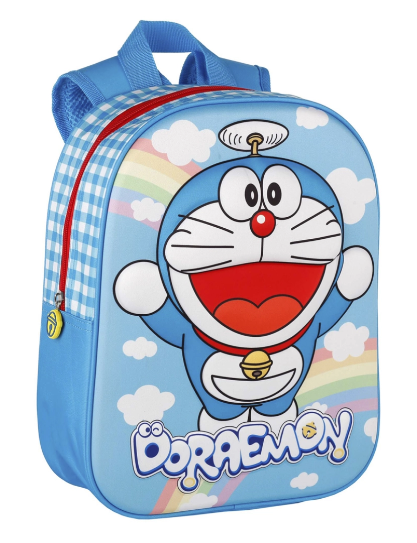 DAM - DAM. Mochila Doraemon Rainbow 3D EVA. Interior totalmente forrado e personalizado. Alças e costas acolchoadas.