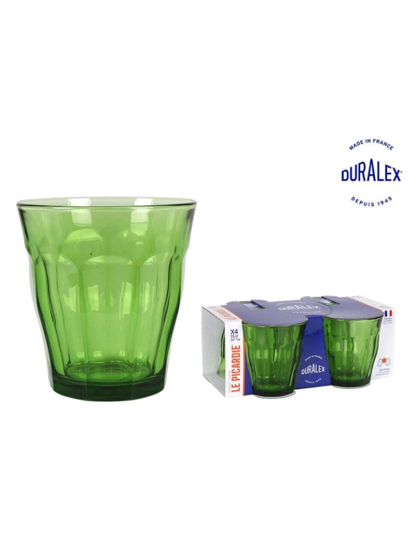 Duralex - Conjunto de Copos Duralex Picardie Verde 310 ml (4 Unidades)