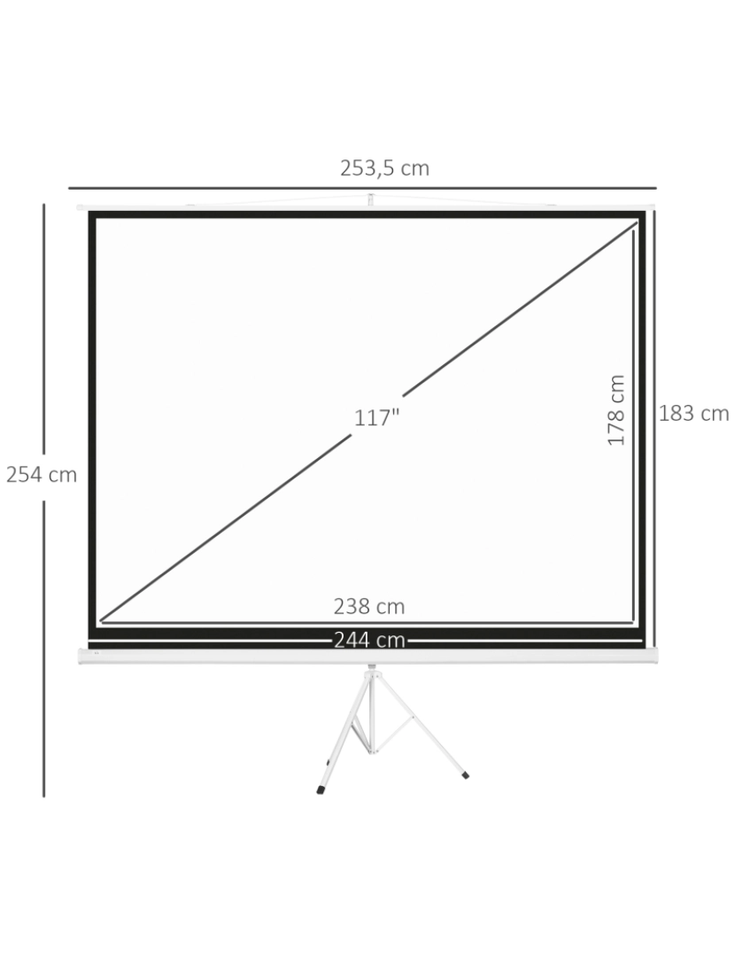 imagem de Tela de Projeção 244x183cm cor branco 001-009V01WT3