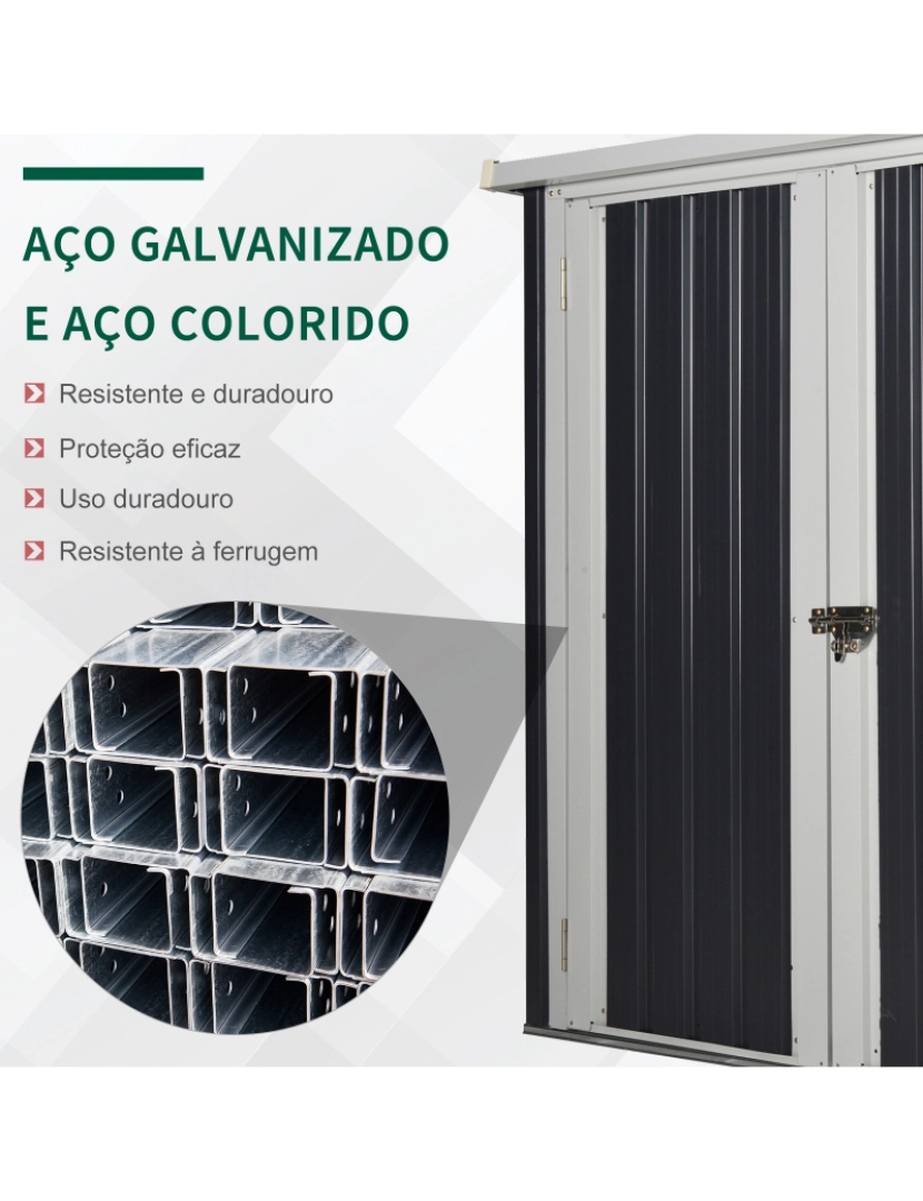 imagem de Abrigo de Armazenamento 147x86x134cm cor preto e branco 845-4304