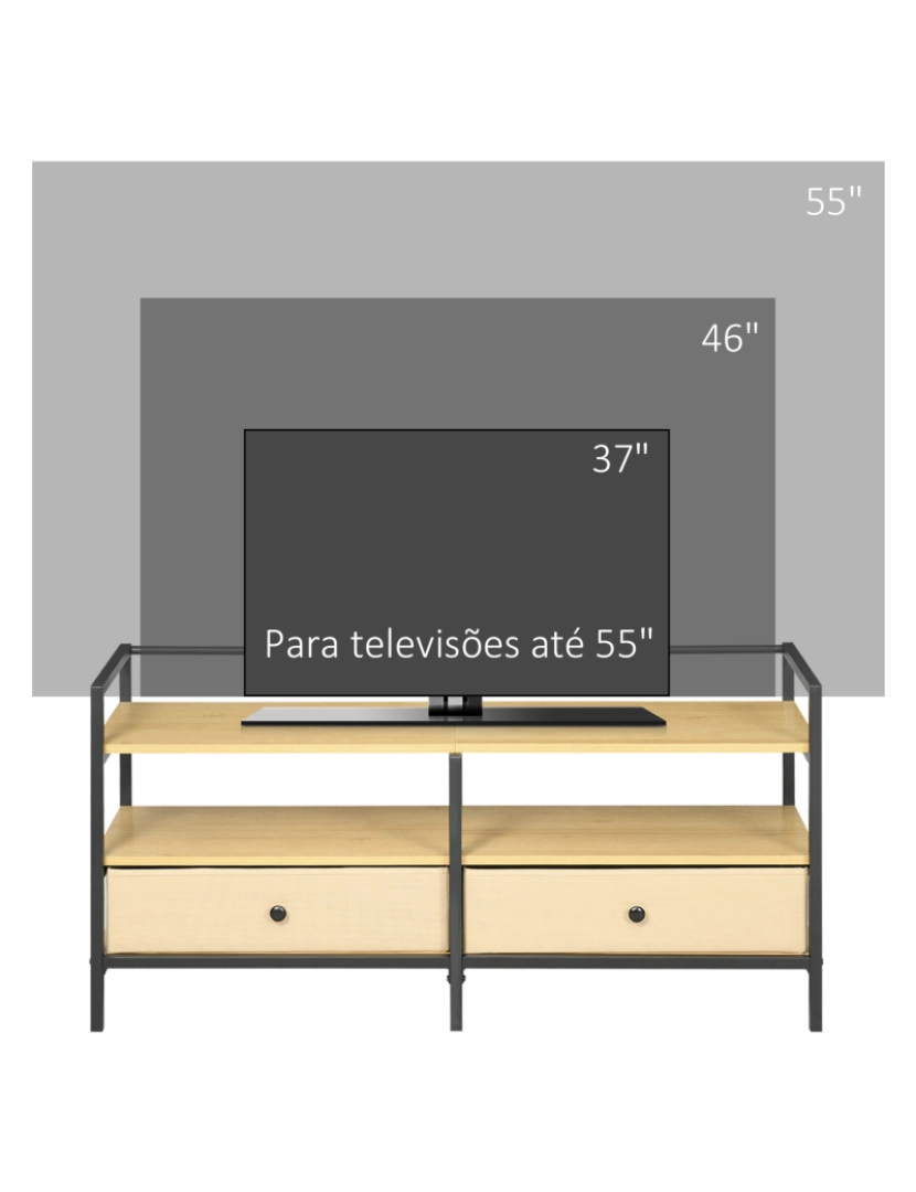 imagem de Móvel de TV 120x40x59cm cor carvalho e preto 839-695V00AK6