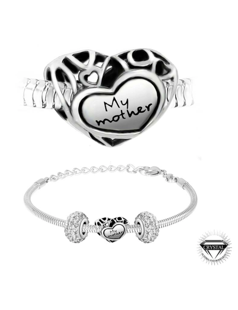 SC Crystal - Pulseira Charm Aço 