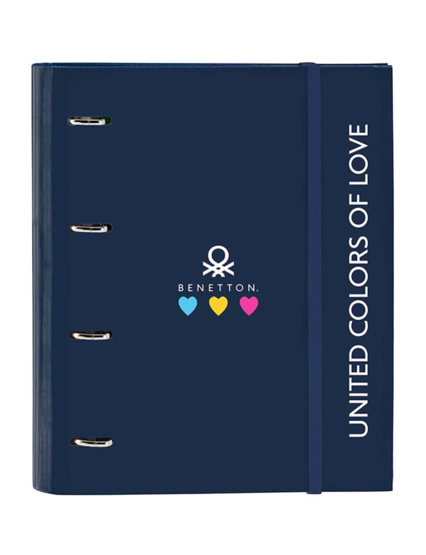 Benetton - Pasta de argolas Benetton Love Azul marinho (27 x 32 x 3,5 cm)