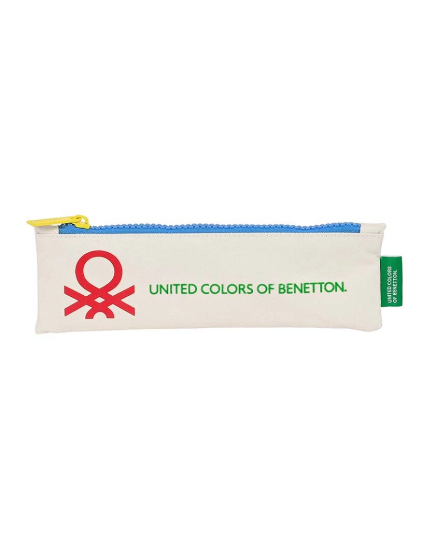 Benetton - Estuche Escolar Benetton Topitos Blanco (20 x 6 x 1 cm)