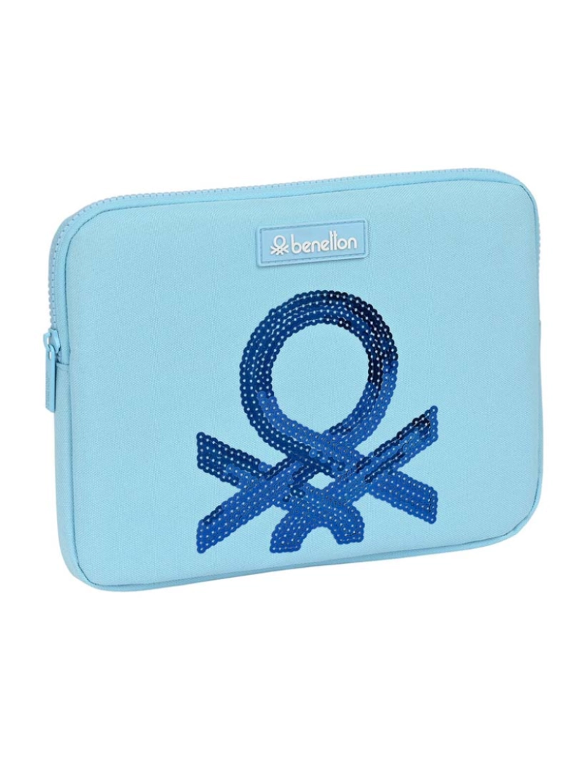 Benetton - Funda para Portátil Benetton Sequins Azul claro (31 x 23 x 2 cm)