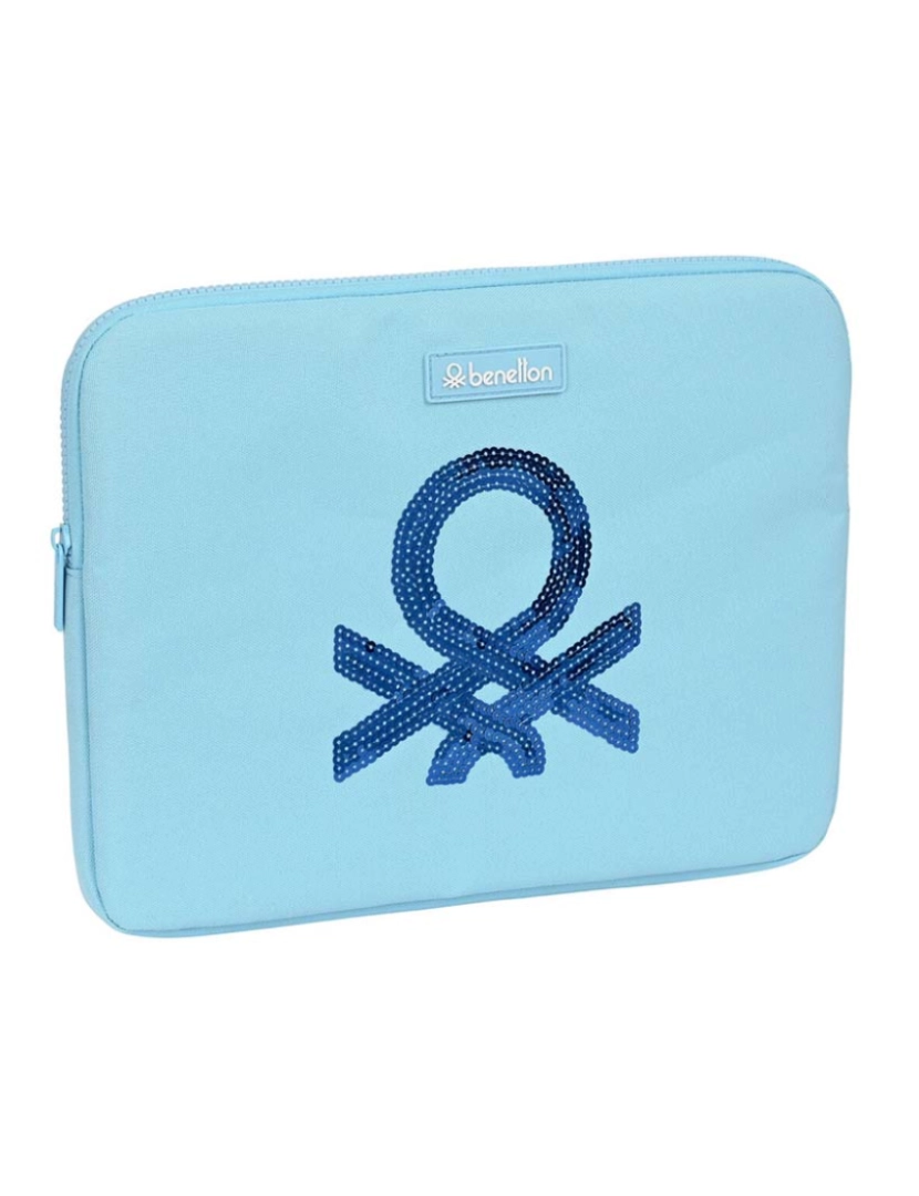 Benetton - Funda para Portátil Benetton Sequins Azul claro (34 x 25 x 2 cm)