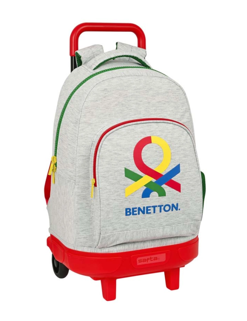 Benetton - Mochila Escolar com Rodas Benetton Pop Cinzento (33 x 45 x 22 cm)