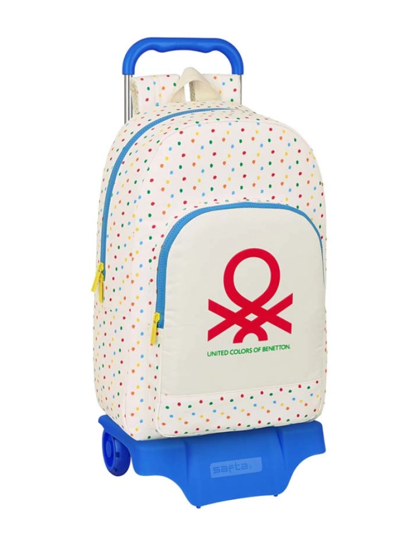 Benetton - Mochila escolar Benetton Topitos com rodas (30 x 46 x 14 cm)