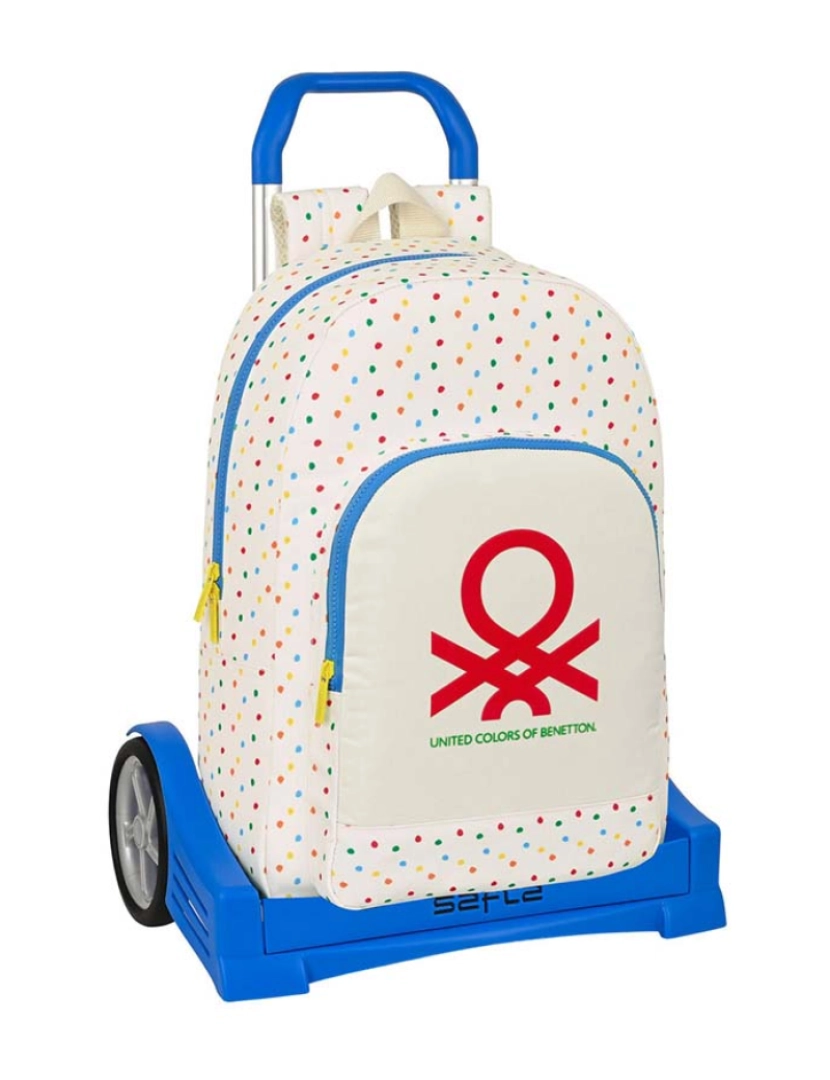 Benetton - Mochila escolar Benetton Topitos com rodas (30 x 46 x 14 cm)