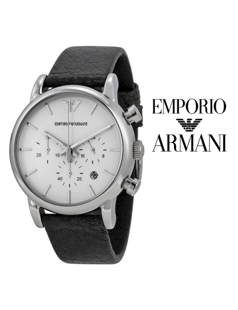 Armani - Relógio Armani Emporio Ar1810 Homem Preto e Prateado