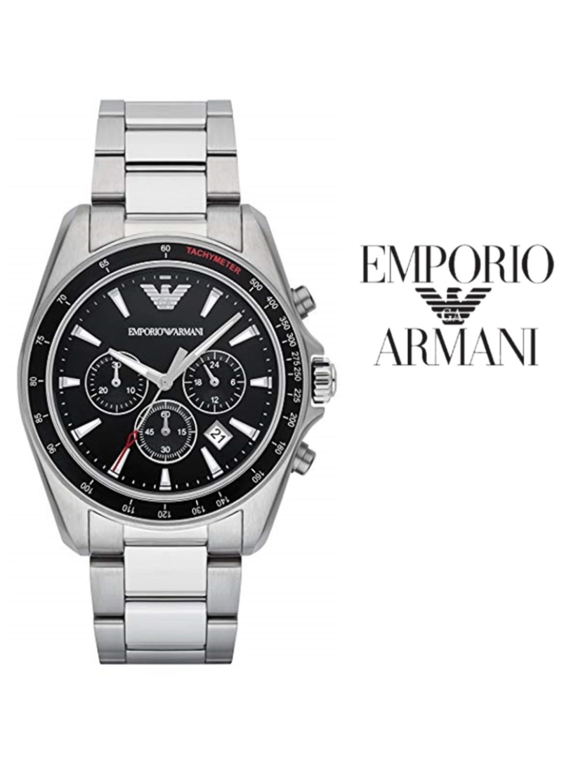 Armani - Relógio Emporio Armani Homem Prateado e Preto