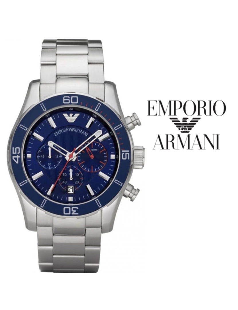 Emporio Armani - Relógio Emporio Armani Homem Prateado e Azul