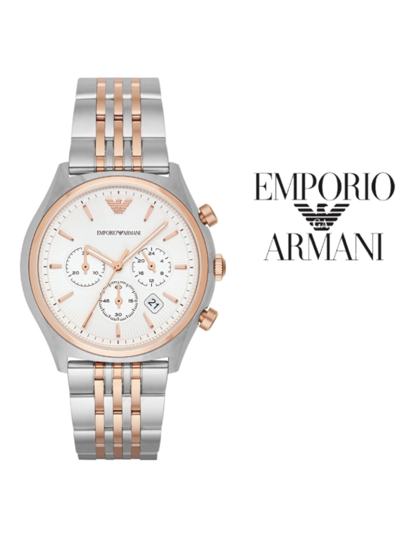 Armani - Relógio Emporio Armani Homem Prateado e Dourado