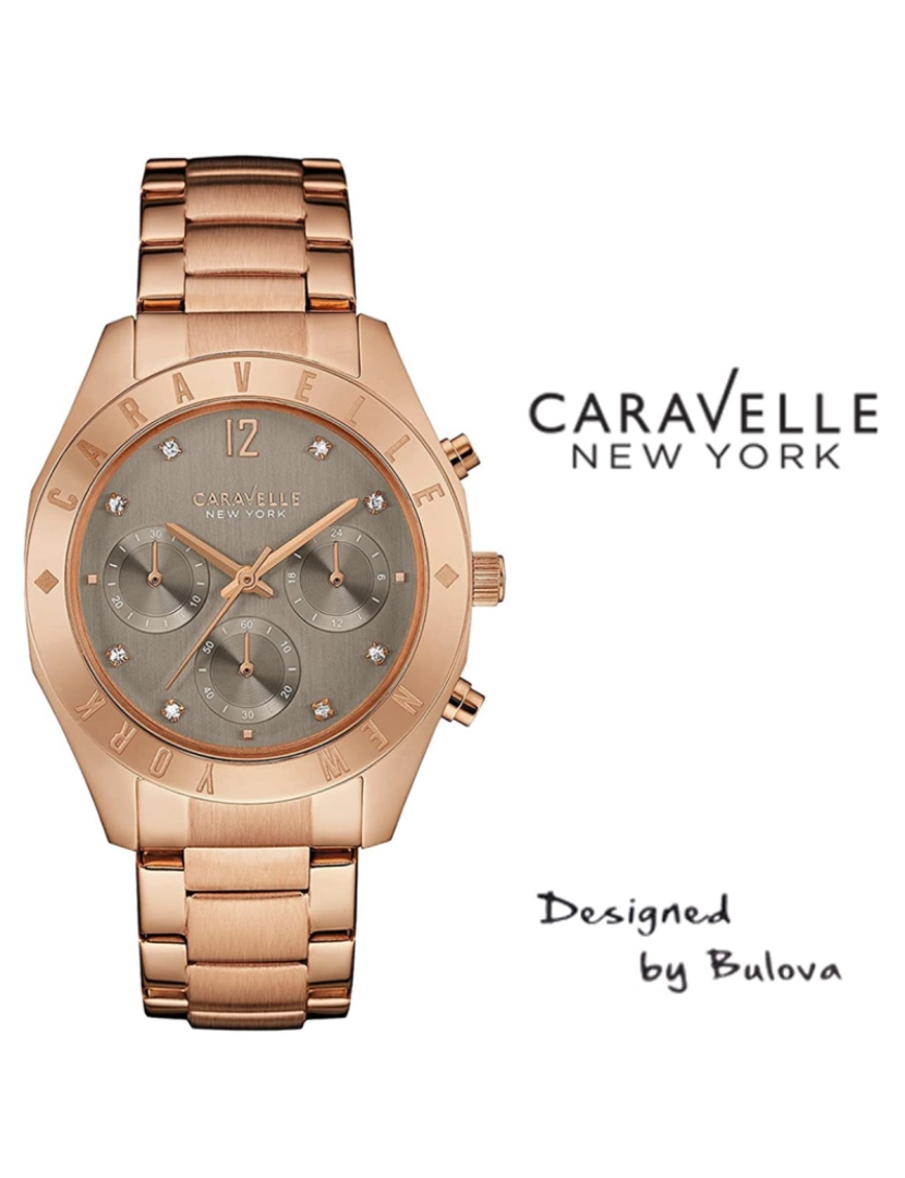 Caravelle - Relógio Caravelle Senhora Dourado rosa