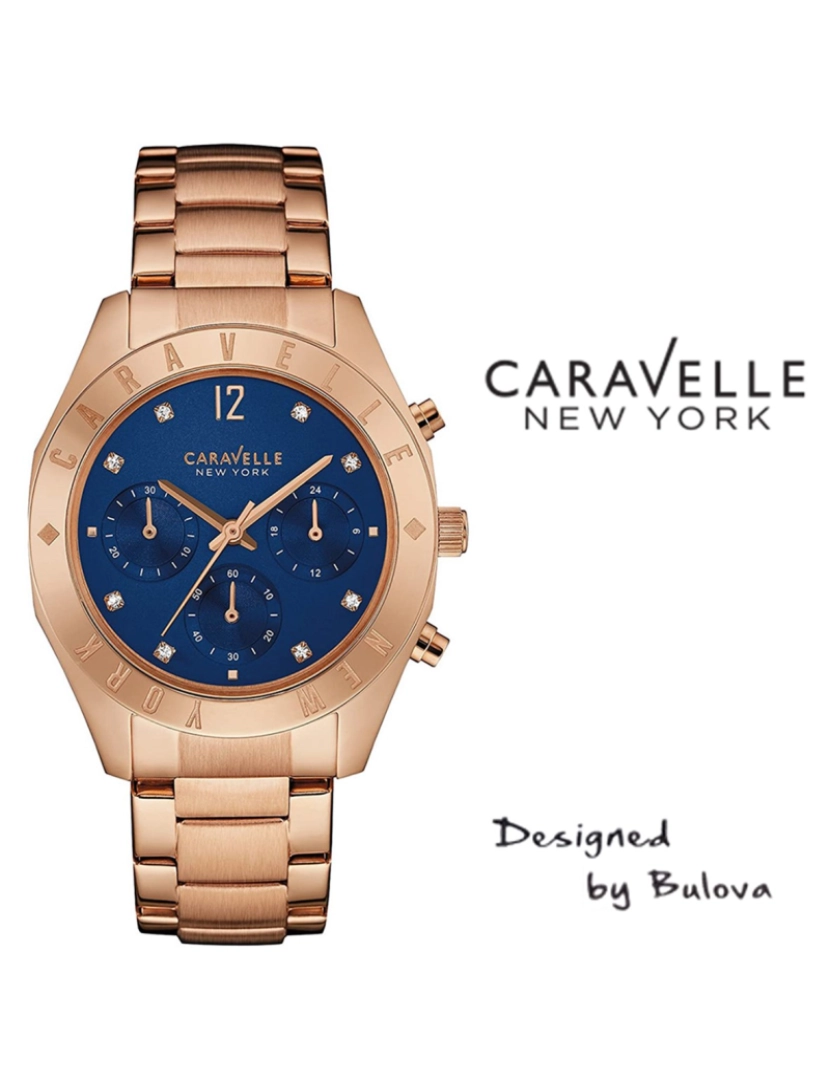 Caravelle - Relógio Caravelle Senhora Dourado rosa