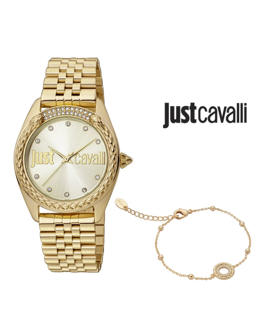 Just Cavalli  - Relógio Senhora Amarelo Dourado