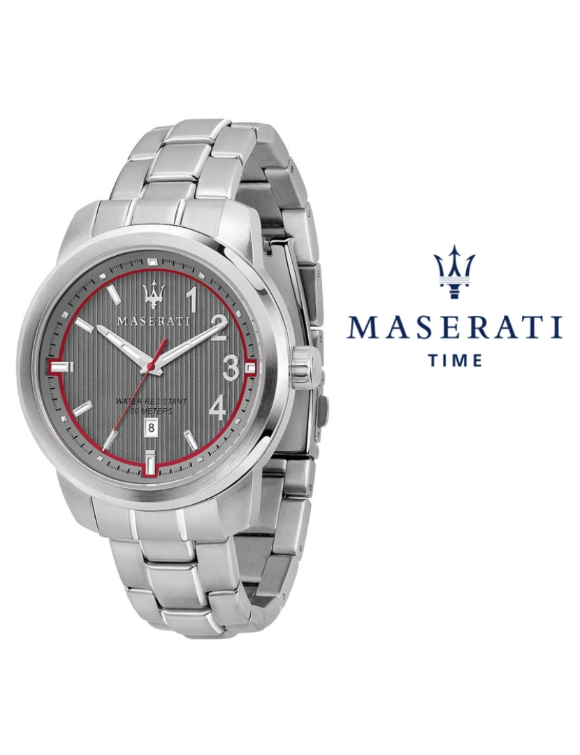Maserati - Relógio Homem Prateado