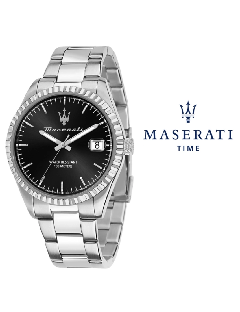 Maserati - Relógio Homem Preto e Prateado 