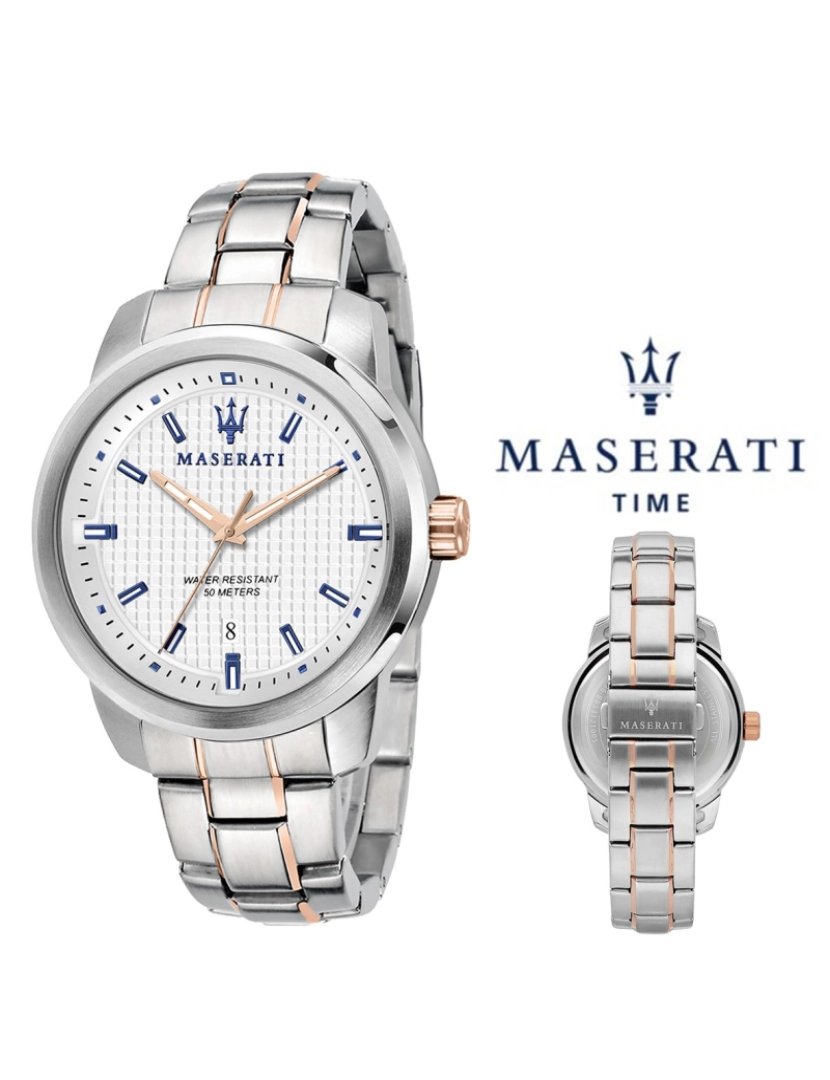 Maserati - Relógio Homem Prateado e Branco
