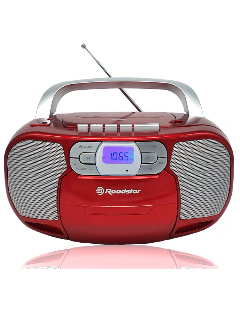 Roadstar - Rádio Gravador com CD e Cassete RCR-4635UMP/RD