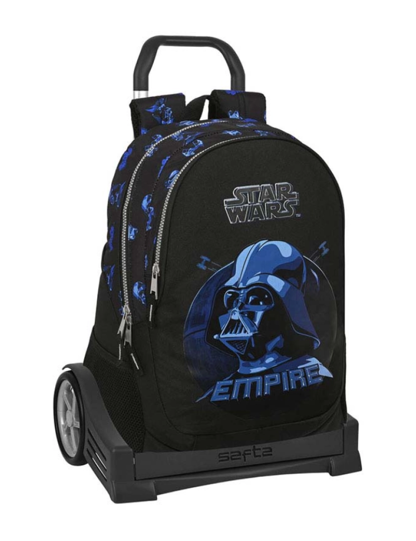 Star Wars - Mochila Escolar com Rodas Star Wars Digital escape Preto