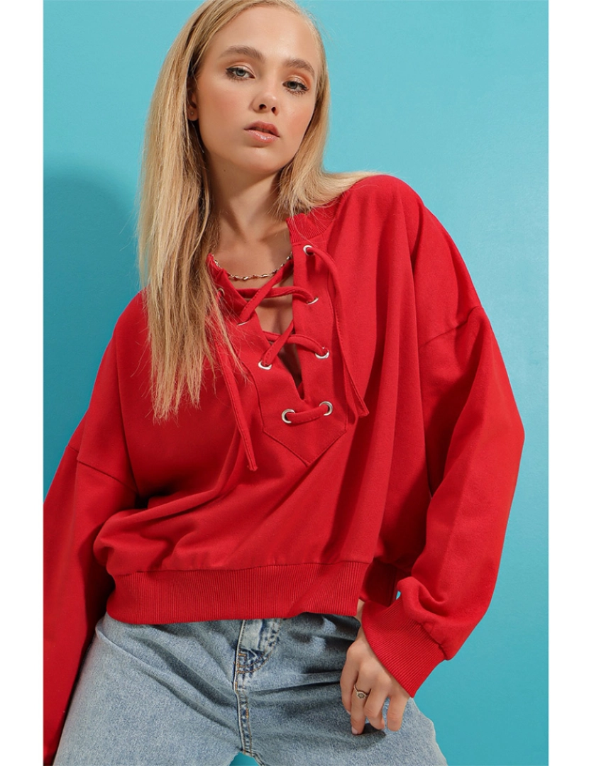 Vaggon - Sweatshirt Senhora Vermelho