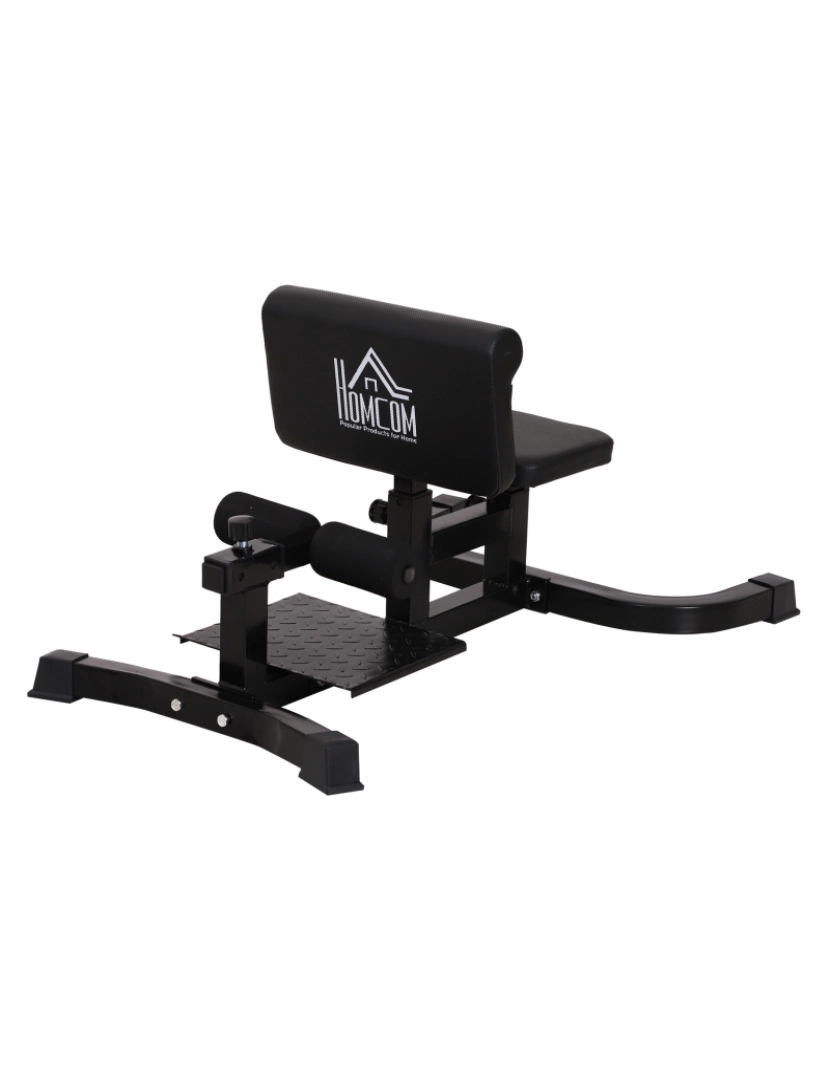 imagem de HOMCOM Máquina Sissy Squat Máquina Multifuncional para Agachamentos Treinamento de Abdominais com Assentos Ajustáveis 71x108x46-58cm Preto1