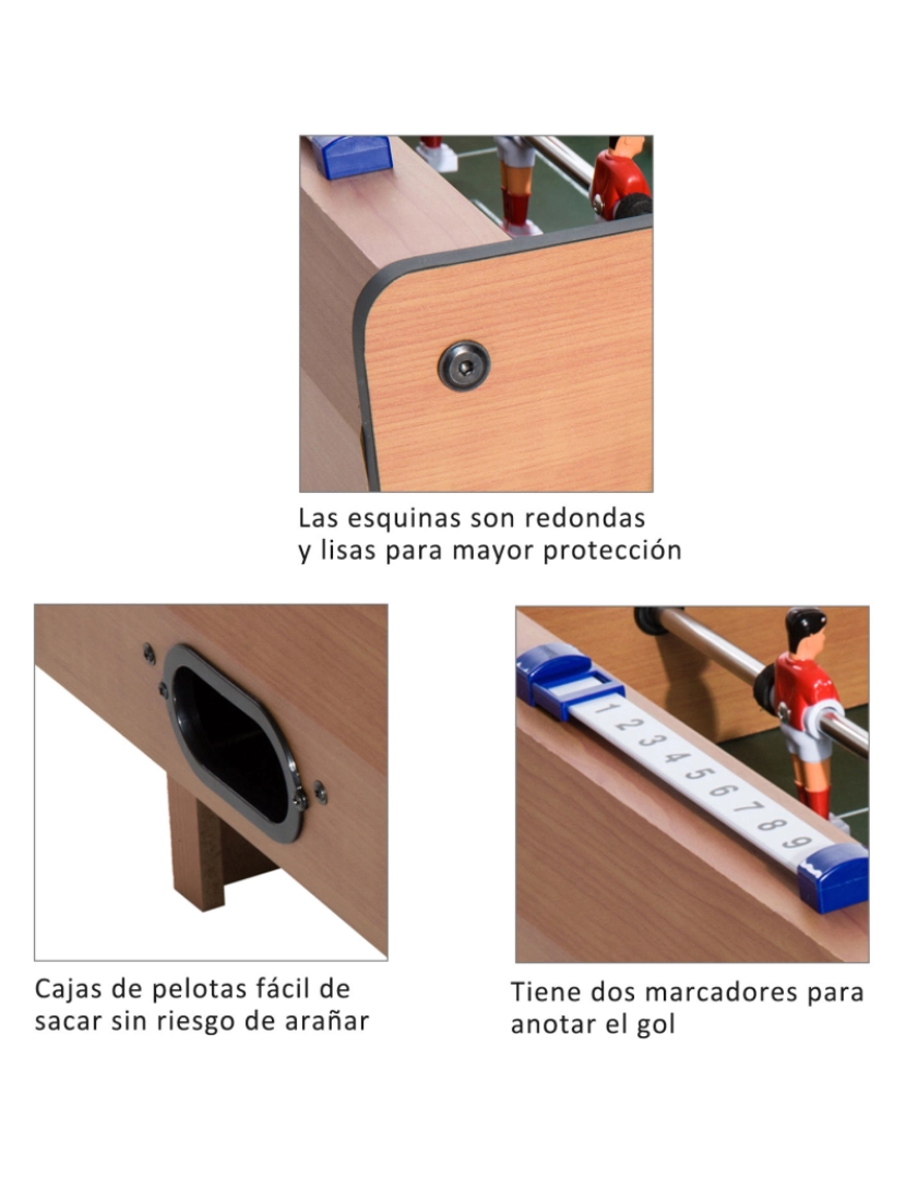 imagem de HomCom Futebol Mesa Madeira para Crianças +3 anos e Adultos - 69x37x24cm4