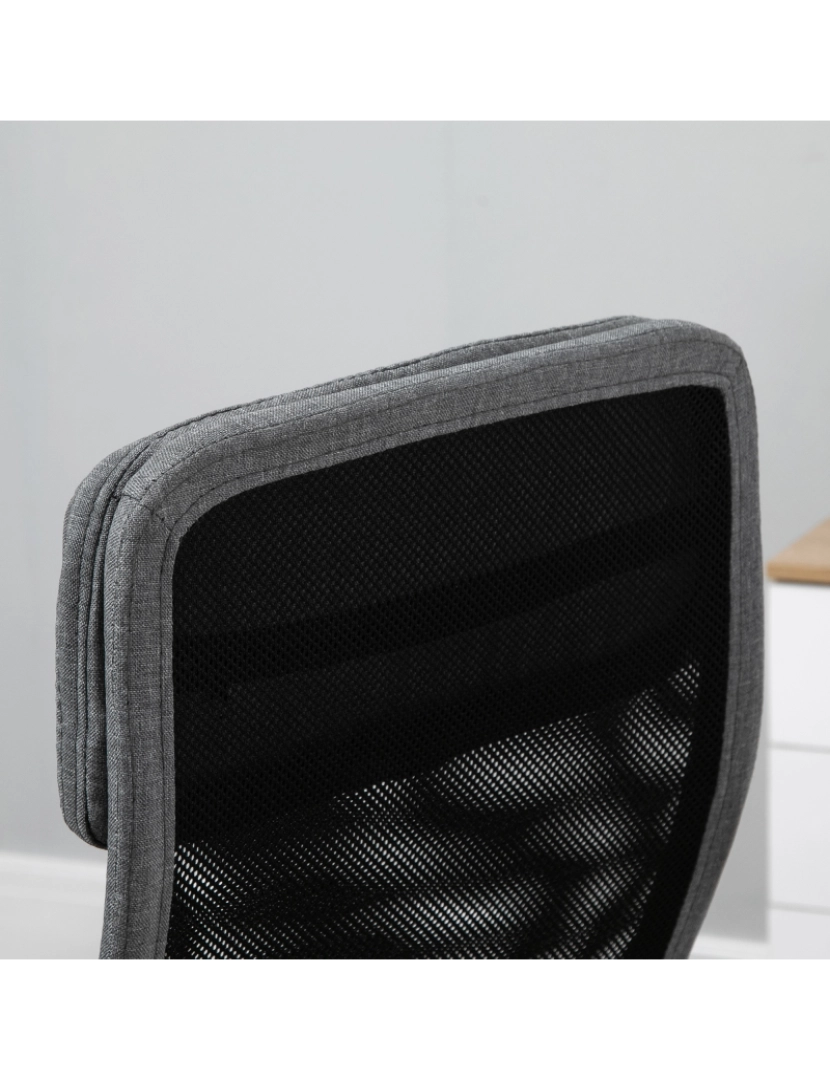 imagem de Vinsetto Cadeira de escritório ergonômica giratória e basculante com altura de assento ajustável 62x62x118-128 cm Cinza4