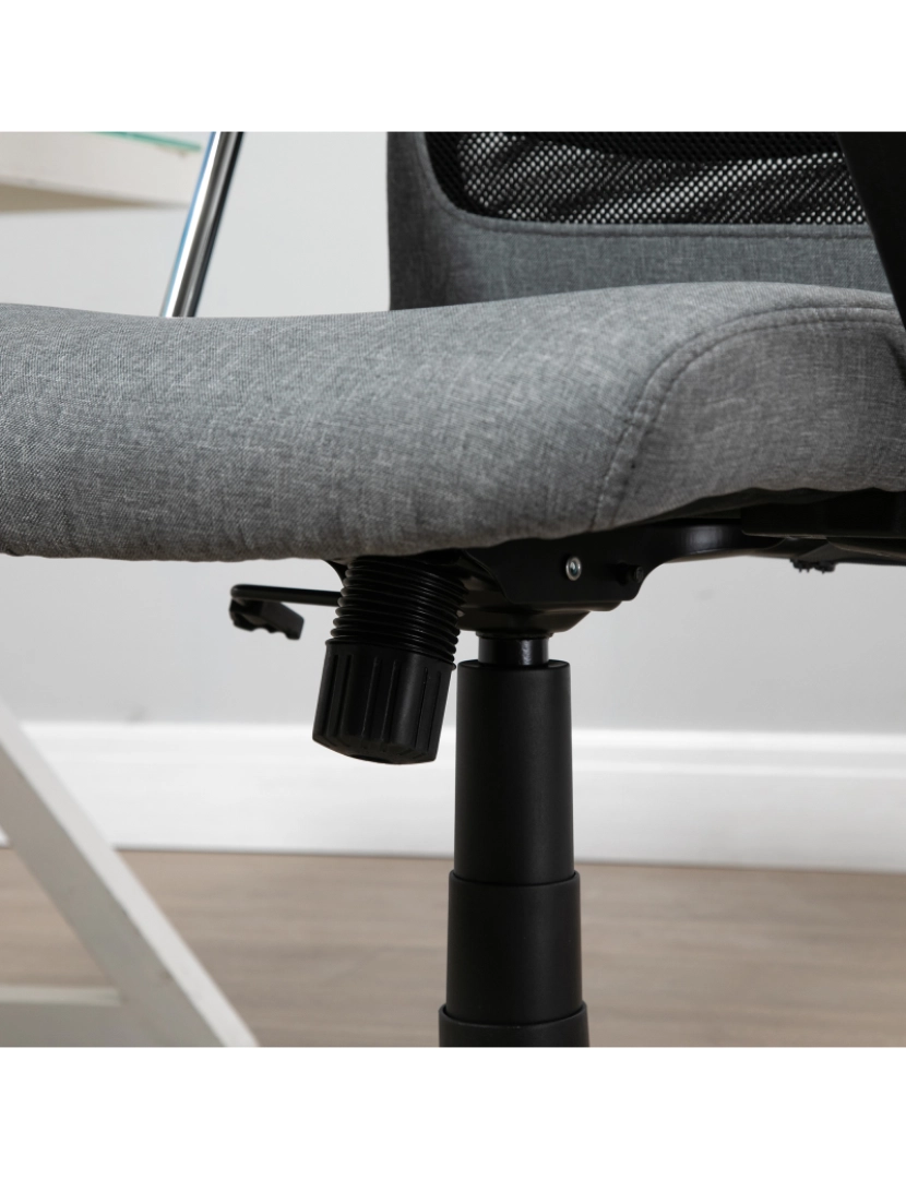 imagem de Vinsetto Cadeira de escritório ergonômica giratória e basculante com altura de assento ajustável 62x62x118-128 cm Cinza5