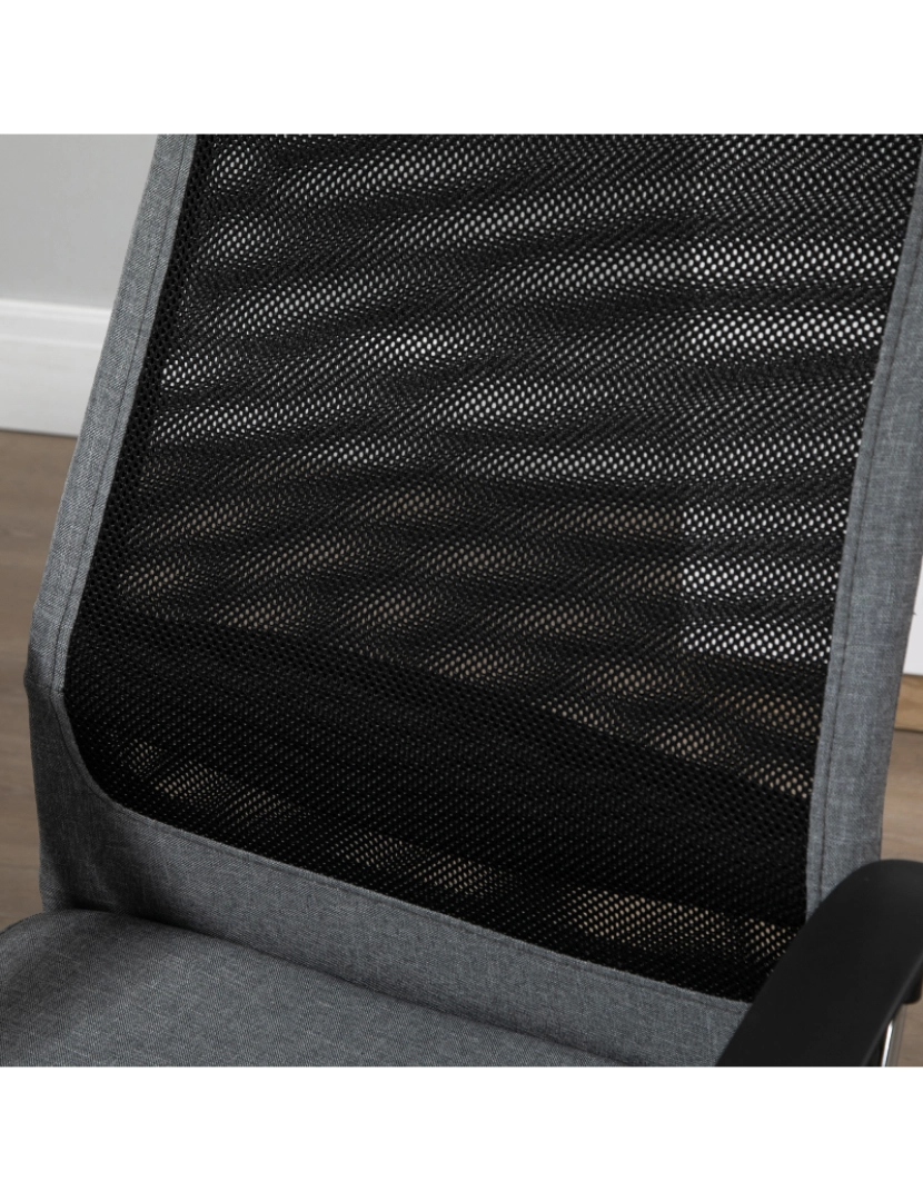 imagem de Vinsetto Cadeira de escritório ergonômica giratória e basculante com altura de assento ajustável 62x62x118-128 cm Cinza8