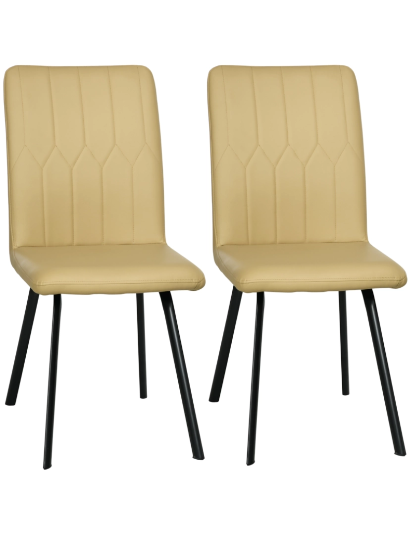 Homcom - Cadeiras Sala de Jantar 42x62x87cm cor cáqui 835-570