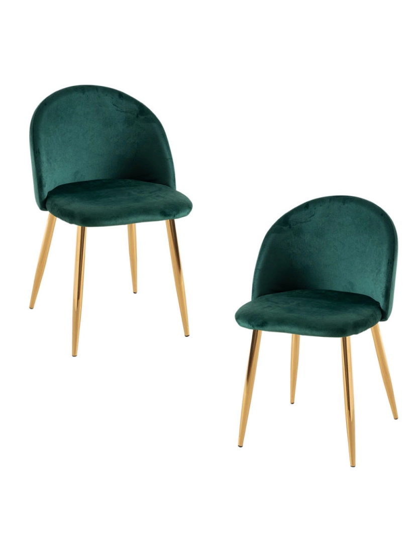 Presentes Miguel - Pack 2 Cadeiras Vint Veludo Golden - Verde