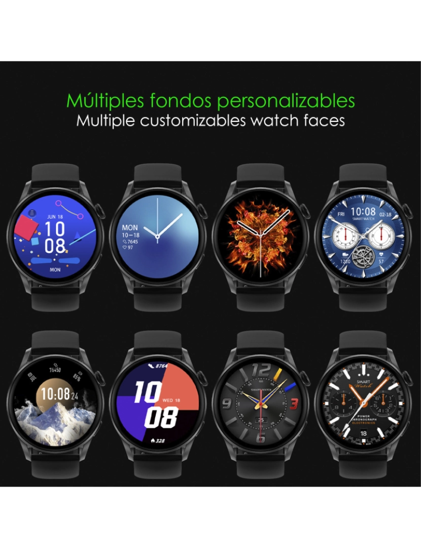 imagem de DAM. Smartwatch DT3 com notificações, tela dividida, modos multiesportivos e monitor cardíaco.6