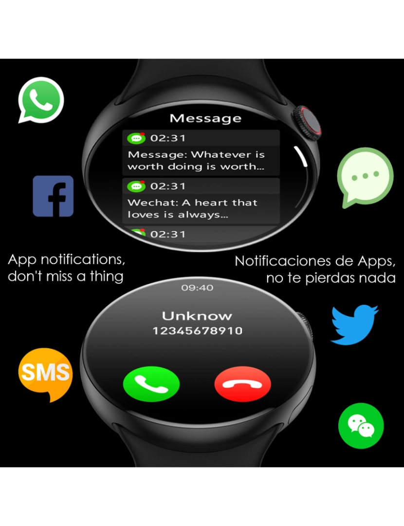 imagem de DAM. Smartwatch Watch8Pro com modo multisport, termômetro, O2 no sangue, pressão arterial, ECG.4