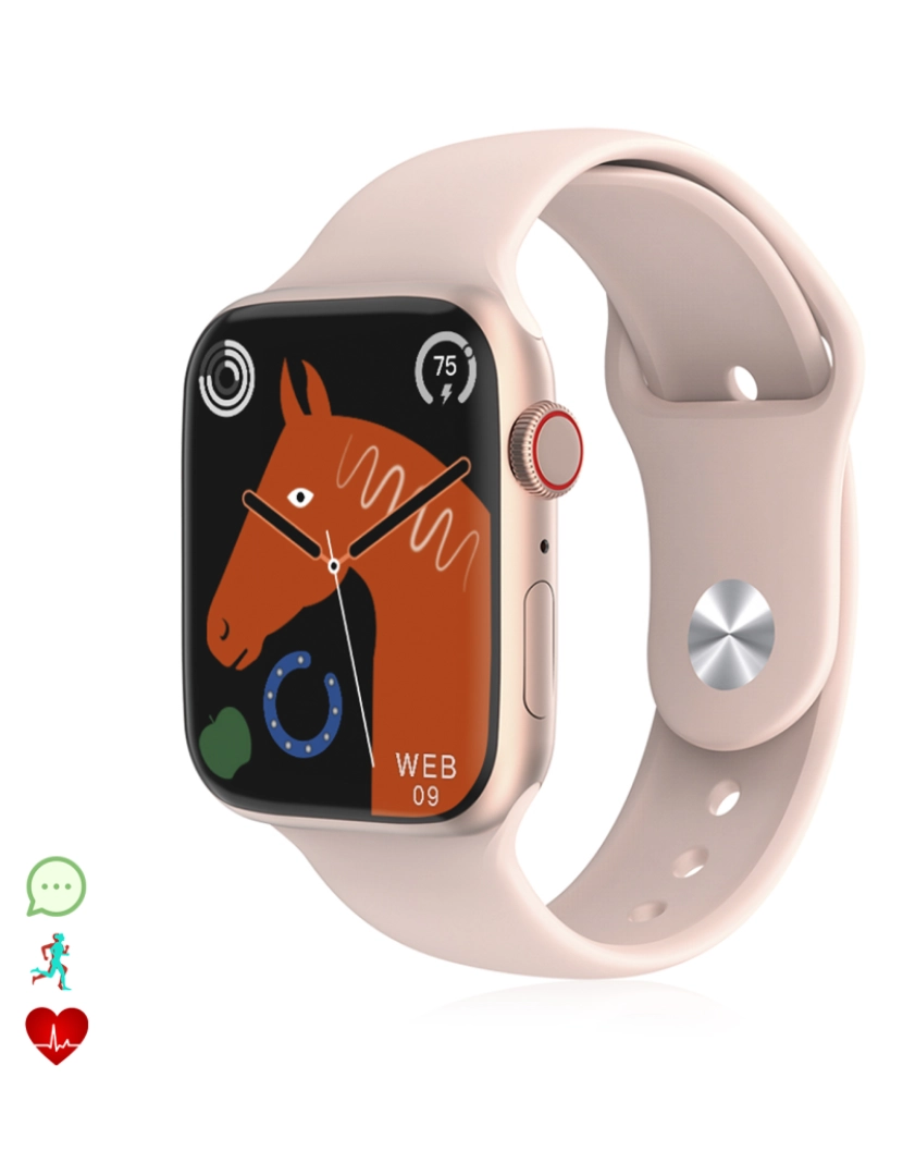 imagem de DAM. Smartwatch W28Max com tela 1.9, monitor cardíaco e ECG, modo multiesporte, acesso a Siri.1