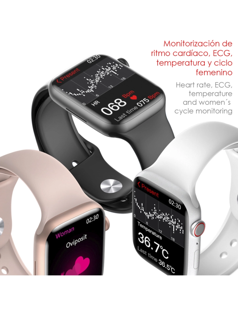 imagem de DAM. Smartwatch W28Max com tela 1.9, monitor cardíaco e ECG, modo multiesporte, acesso a Siri.3