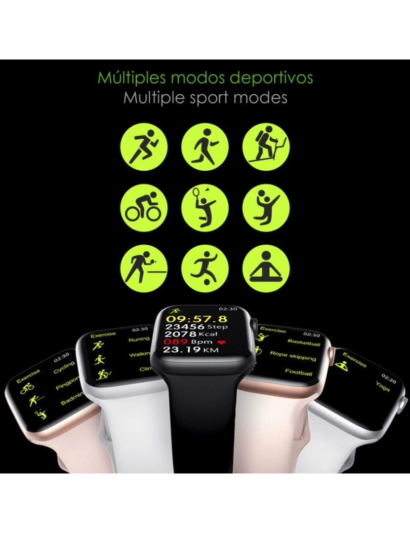imagem de DAM. Smartwatch W28Max com tela 1.9, monitor cardíaco e ECG, modo multiesporte, acesso a Siri.4