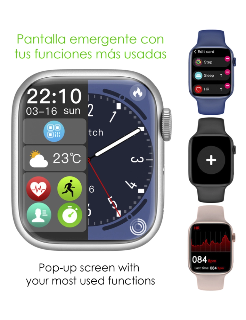 imagem de DAM. Smartwatch W28Max com tela 1.9, monitor cardíaco e ECG, modo multiesporte, acesso a Siri.7