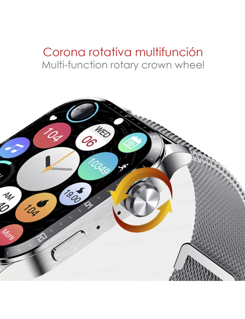imagem de DAM. Smartwatch GT4 com tela 1.9, coroa giratória multifuncional, pressão arterial, ECG e notificações. Pulseira de couro.2