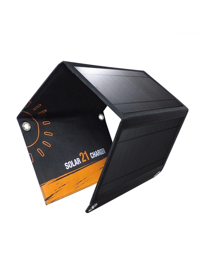 imagem de DAM. Carregador solar dobrável de 21W. Para tablet, PC, smartphone, câmera, etc.1