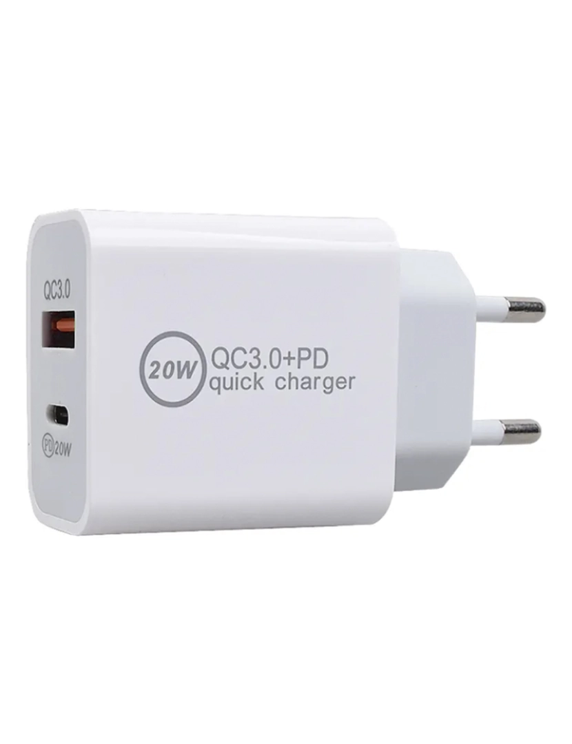 DAM - DAM. Carregador USB + USB-C PD20W