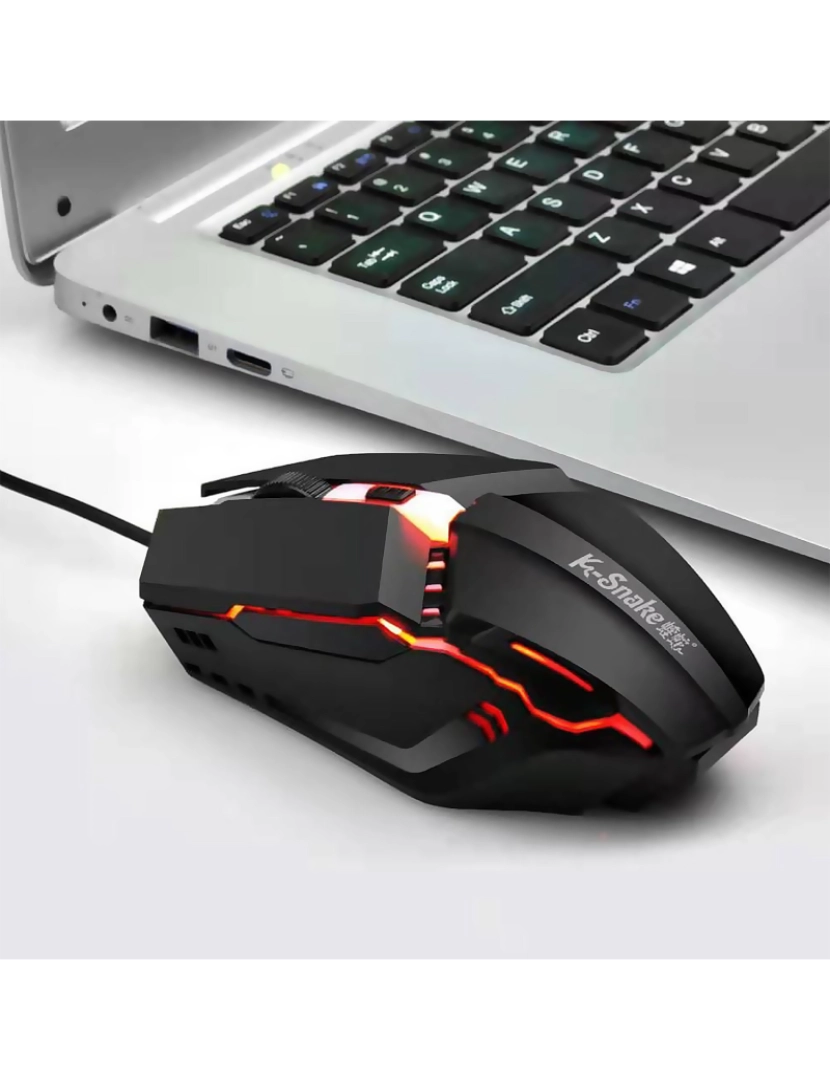 imagem de DAM. Mouse para jogos M11 com luzes LED RGB. 800, 1200 e 1600 ppp.2