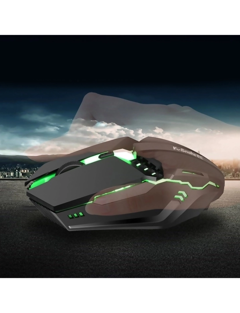 imagem de DAM. Mouse para jogos M11 com luzes LED RGB. 800, 1200 e 1600 ppp.4