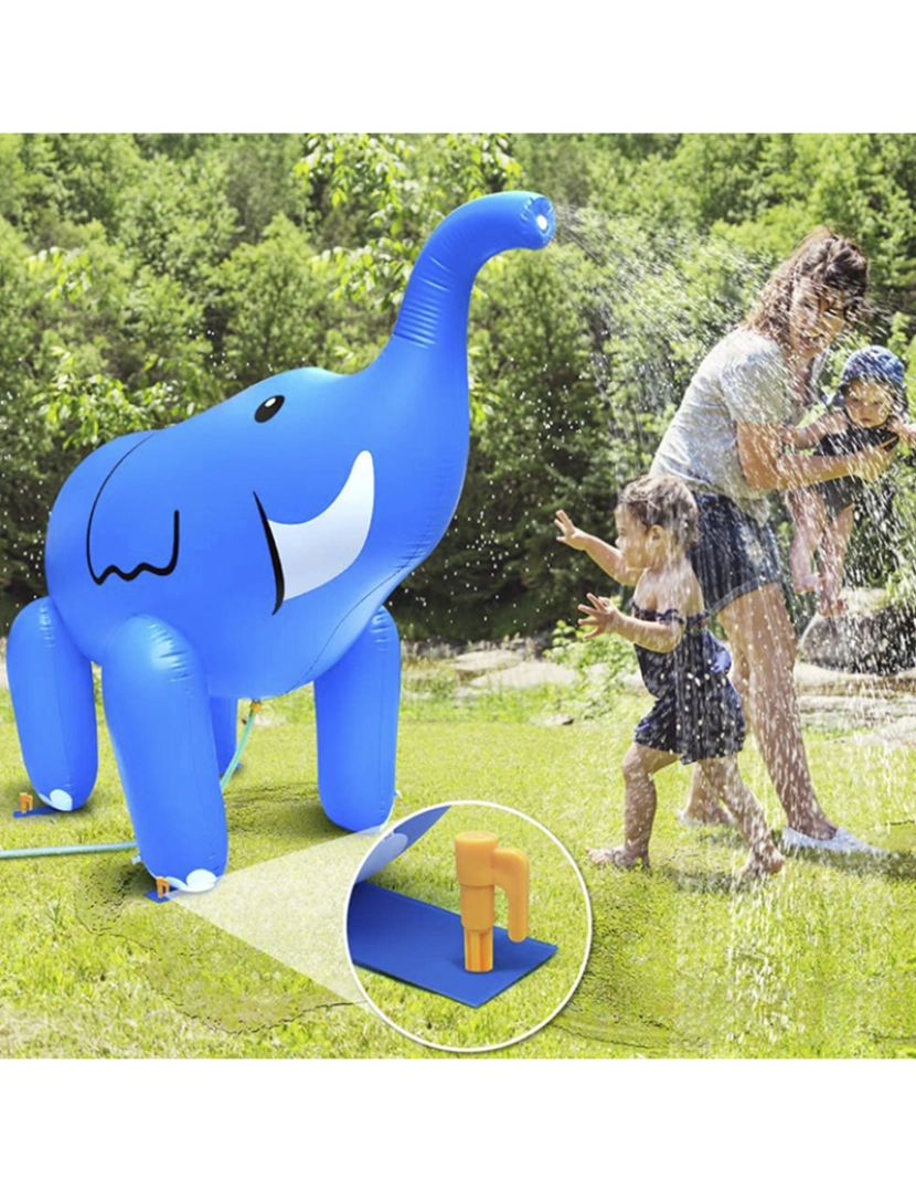 imagem de DAM. Elefante inflável gigante com aspersor de água no porta-malas. 220x160cm.3