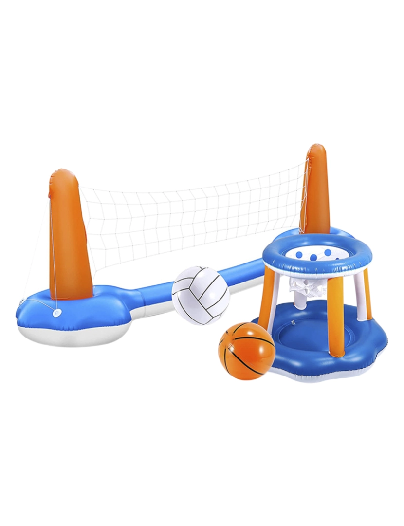 DAM - DAM. Jogo de voleibol insuflável e basquetebol, para piscinas e exteriores.