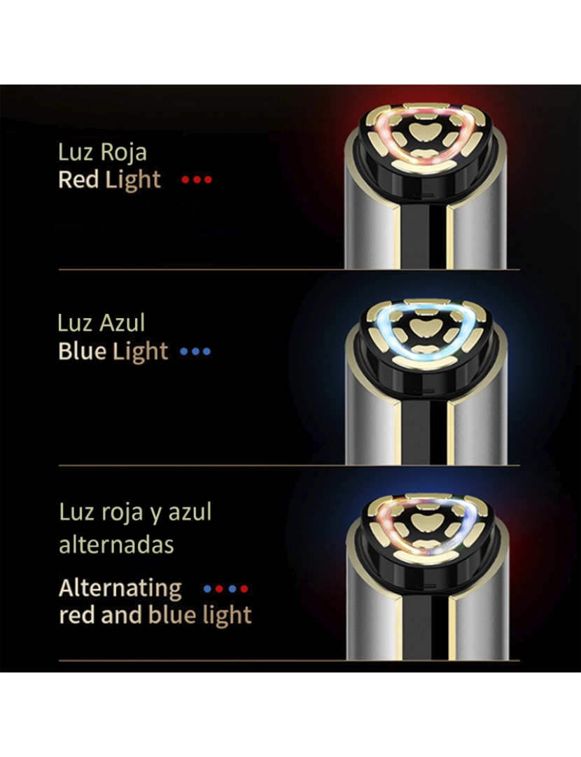 imagem de DAM. Eletroporação de ultrapulso, onda de RF, microvibração, luz vermelha/azul e instrumento de beleza facial EMS6