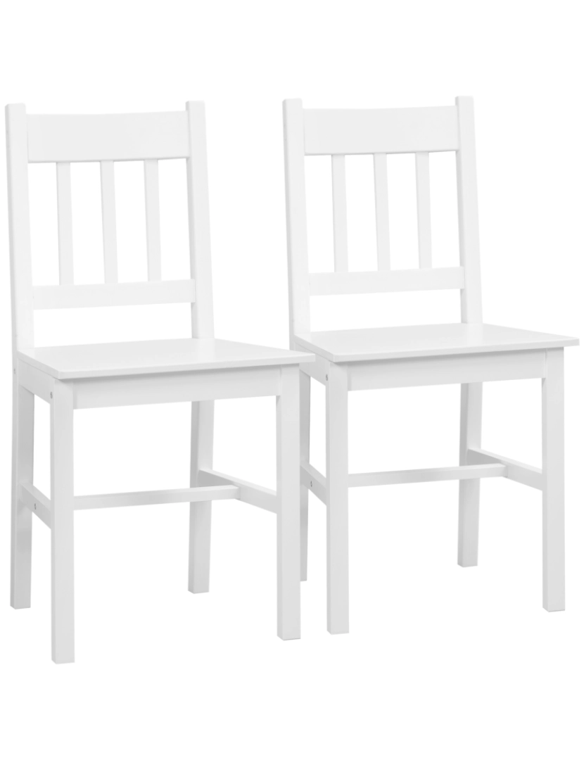 Homcom - Cadeiras Sala de Jantar 41x46,5x85,5cm cor branco 835-910V01WT